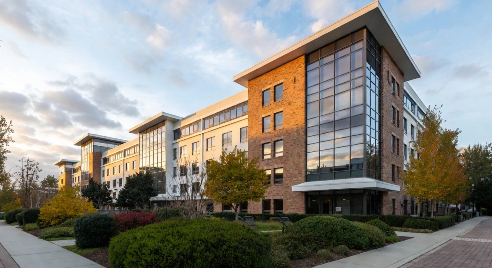 Detail of a well-managed commercial and residential building