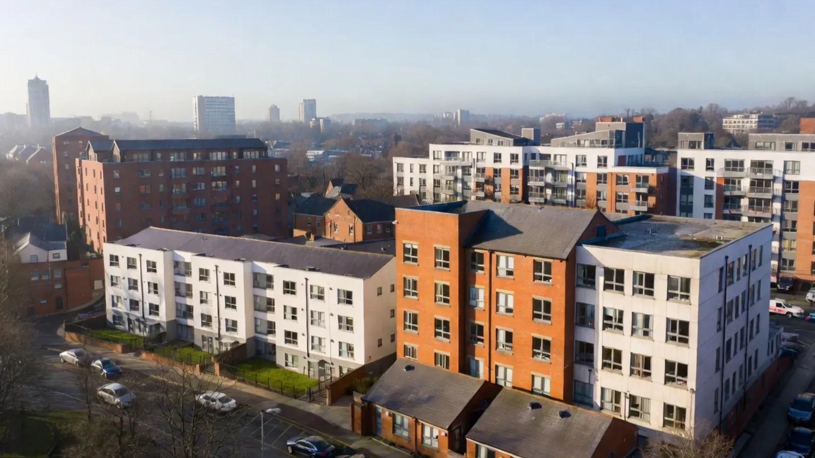 Aerial view of a residential property portfolio