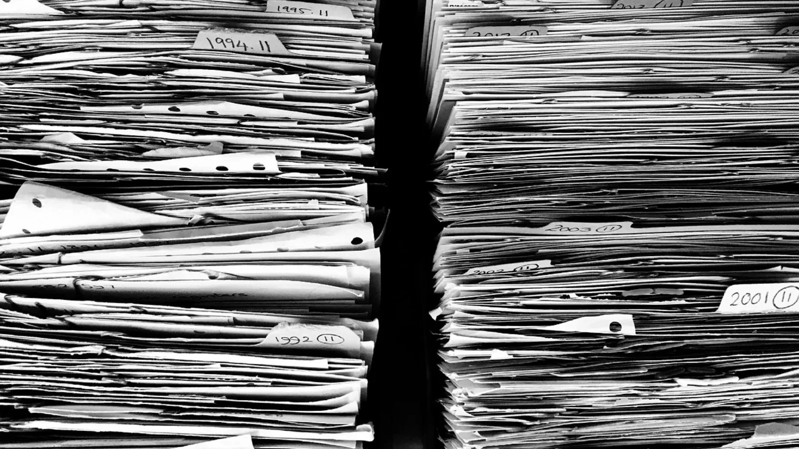 Stacked property records in a file archive