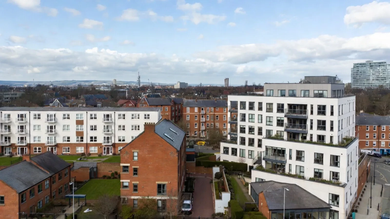 Residential block seen from an elevated view